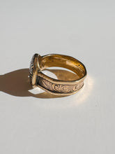 Load image into Gallery viewer, Antique Enamel Floral Memento Mori Ring 1868