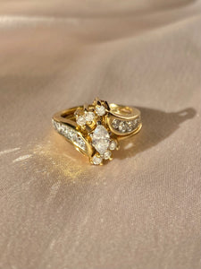Vintage Marquise Diamond Two Piece Stacker Rings