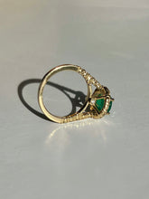 Load image into Gallery viewer, Nessi Emerald Diamond Halo Ring 2.82 ctw