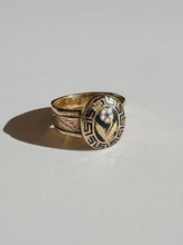 Load image into Gallery viewer, Antique Enamel Floral Memento Mori Ring 1868
