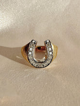 Load image into Gallery viewer, Vintage Diamond Satin Horseshoe Ring