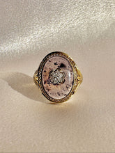 Load image into Gallery viewer, Antique Diamond Moss Agate Flower Cabochon Ring