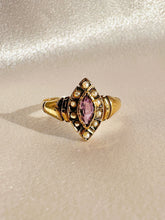 Load image into Gallery viewer, Antique Amethyst Pearl Navette Ring