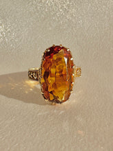 Load image into Gallery viewer, Antique Citrine Deco Floral Dress Ring
