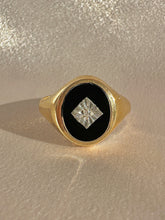 Load image into Gallery viewer, Vintage Onyx Diamond Oval Signet 1967