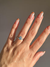 Load image into Gallery viewer, Vintage White Gold Topaz Diamond Bezel Ring