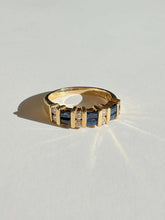 Load image into Gallery viewer, Vintage Sapphire Diamond Baguette Ring