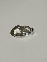 Load image into Gallery viewer, Vintage White Gold Topaz Diamond Bezel Ring