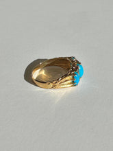 Load image into Gallery viewer, Vintage Turquoise Garnet Boat Ring