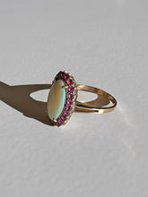 Load image into Gallery viewer, Antique Opal Ruby Elongated Cocktail Ring
