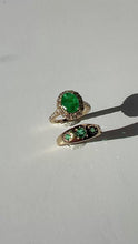 Load and play video in Gallery viewer, Nessi Emerald Diamond Halo Ring 2.82 ctw