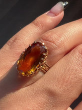 Load and play video in Gallery viewer, Antique Citrine Deco Floral Dress Ring
