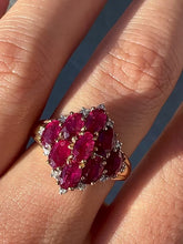 Load and play video in Gallery viewer, Vintage Ruby Diamond Oval Marquise Ring
