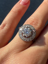Load and play video in Gallery viewer, Antique French Diamond Halo Transitional Ring 1930s
