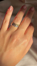 Load and play video in Gallery viewer, Set of Two Vintage 9k Diamond Chevron Rings