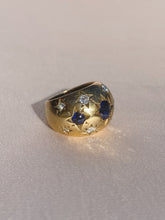 Load image into Gallery viewer, Antique 9k Sapphire Diamond Gypsy Dome Bombe Ring