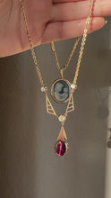 Load and play video in Gallery viewer, Antique 9k Garnet Quartz Arrow Necklace

