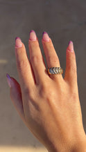 Load and play video in Gallery viewer, Vintage 14k Baguette Diamond Shell Bombe Ring