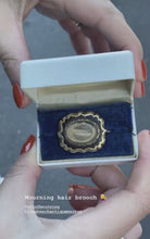 Load and play video in Gallery viewer, Antique Georgian Enamel Mourning Hair Pin 1800s