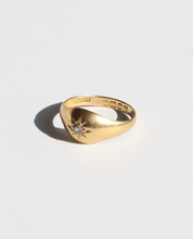 Load image into Gallery viewer, Antique 18k Domed Solitaire Gypsy Ring 1919