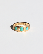 Load image into Gallery viewer, Antique 18k Turquoise Gypsy Ring 1875