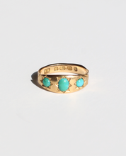 Load image into Gallery viewer, Antique 18k Turquoise Gypsy Ring 1875