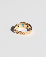Load image into Gallery viewer, Antique 18k Turquoise Gypsy Ring 1875