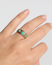 Load image into Gallery viewer, Antique 18k Turquoise Gypsy Ring 1875