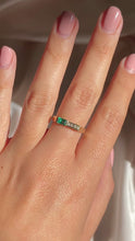Load and play video in Gallery viewer, Vintage 10k Modernist Diamond Emerald Ring