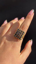 Load and play video in Gallery viewer, Vintage Sapphire Pave Dress Ring