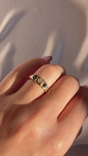 Load and play video in Gallery viewer, Antique 18k Diamond Sapphire Starburst Edwardian Ring 1906