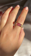 Load and play video in Gallery viewer, Vintage 18k Morganite Diamond Cabochon Ring