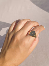 Load image into Gallery viewer, Vintage 9k Gypsy Starburst Striped Signet Ring 1976