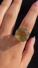 Load and play video in Gallery viewer, Vintage 9k Citrine Cocktail Ring 1970