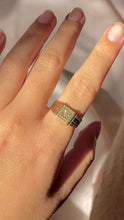 Load and play video in Gallery viewer, Antique 9k Starburst Diamond Signet Ring 1931