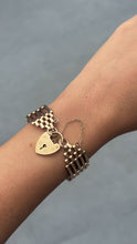 Load and play video in Gallery viewer, Vintage 9k Heart Padlock Articulated Bracelet
