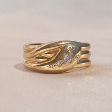 Load image into Gallery viewer, Vintage 9k Diamond Snake Ring 1979