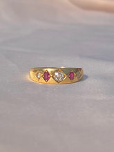 Load image into Gallery viewer, Antique 18k Marquise Ruby Diamond Gypsy Eternity Ring