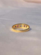 Load image into Gallery viewer, Antique 18k Marquise Ruby Diamond Gypsy Eternity Ring