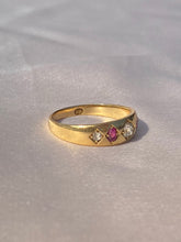 Load image into Gallery viewer, Antique 18k Marquise Ruby Diamond Gypsy Eternity Ring