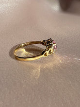 Load image into Gallery viewer, Vintage 9k Pink Zircon Diamond Heart Ring