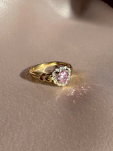 Load image into Gallery viewer, Vintage 9k Pink Zircon Diamond Heart Ring