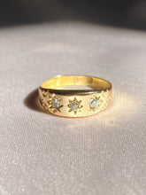Load image into Gallery viewer, Antique 15k Starburst Diamond Gypsy Set Ring 1891