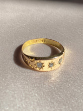 Load image into Gallery viewer, Antique 15k Starburst Diamond Gypsy Set Ring 1891