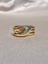 Load image into Gallery viewer, Vintage 9k Diamond Snake Ring 1979