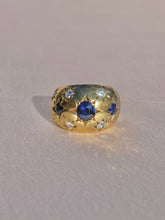 Load image into Gallery viewer, Antique 9k Sapphire Diamond Gypsy Dome Bombe Ring