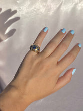 Load image into Gallery viewer, Antique 9k Sapphire Diamond Gypsy Dome Bombe Ring