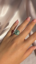 Load and play video in Gallery viewer, Emerald Diamond White Gold Target Deco Ring