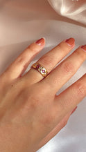 Load and play video in Gallery viewer, Antique 15k Diamond Ruby Pomegranate Ring 1890