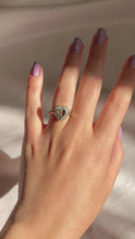 Load and play video in Gallery viewer, Vintage 9k Pink Green Tourmaline Diamond Heart Ring 1985